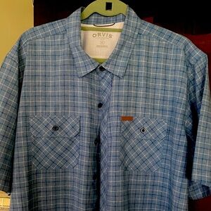 ORVIS Short Sleeve Classic Collection Outdoors Shirt - Blue Check XL